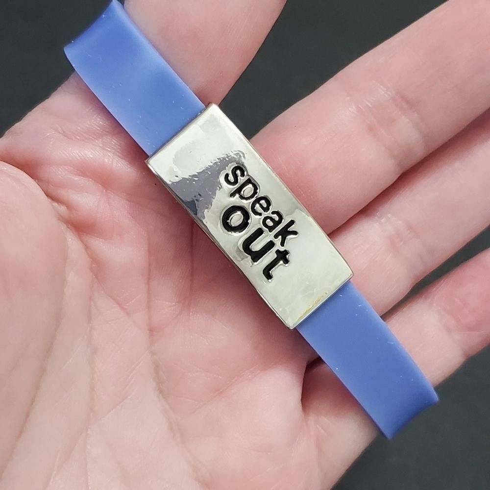 Avon purplish blue Speak Out bracelet